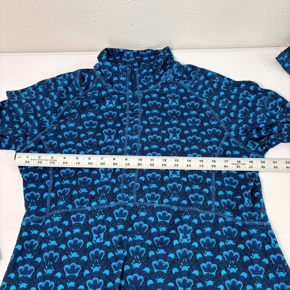 Title Nine Getaway Dress Size XL Blue Geometric Print Quarter Zip Long Sleeve - Picture 9 of 11